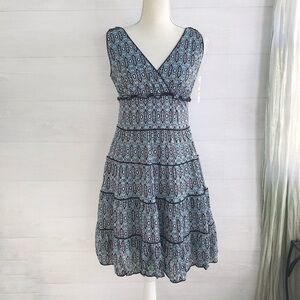 Style & Co. - Blue & black medallion print tiered Sleeveless dress.